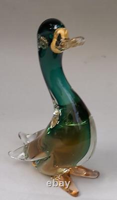 Vintage Italian Murano Duck Goose Art Glass by Alfredo Barbini Large 8 Rare