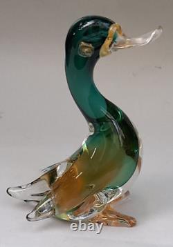 Vintage Italian Murano Duck Goose Art Glass by Alfredo Barbini Large 8 Rare