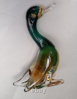 Vintage Italian Murano Duck Goose Art Glass by Alfredo Barbini Large 8 Rare