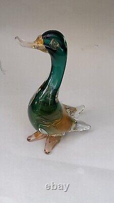 Vintage Italian Murano Duck Goose Art Glass by Alfredo Barbini Large 8 Rare