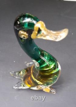 Vintage Italian Murano Duck Goose Art Glass by Alfredo Barbini Large 8 Rare