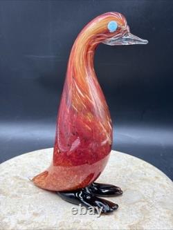 Vintage Italian Murano Duck Goose Art Glass by Alfredo Barbini Large 9.25