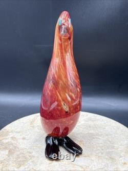 Vintage Italian Murano Duck Goose Art Glass by Alfredo Barbini Large 9.25