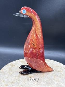 Vintage Italian Murano Duck Goose Art Glass by Alfredo Barbini Large 9.25