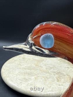 Vintage Italian Murano Duck Goose Art Glass by Alfredo Barbini Large 9.25