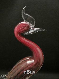 Vintage Italian Murano Glass Bird Figure Sculpture Copper Aventurine Art