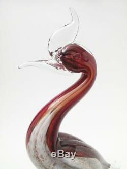 Vintage Italian Murano Glass Bird Figure Sculpture Copper Aventurine Art