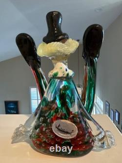 Vintage Italian Murano Glass Clown with Original Murano Sticker