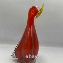 Vintage Italian Murano- Glass Duck Collectible- Hand Blown Glass Sculpture