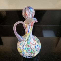Vintage Italian Murano Glass Millefiori Curet Made By Fratelli Toso Glassworks