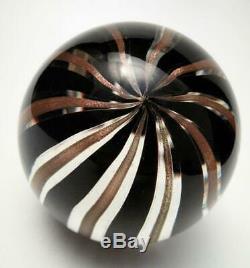 Vintage Italian Murano Glass Paperweight Zebratti Striped Barovier Toso