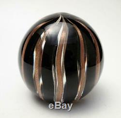 Vintage Italian Murano Glass Paperweight Zebratti Striped Barovier Toso