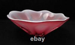 Vintage Italian Murano Glass Pink Cased Art Bowl MID Century Eames Era