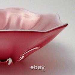 Vintage Italian Murano Glass Pink Cased Art Bowl MID Century Eames Era