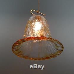 Vintage Italian Murano Glass Rise & Fall Pendant Light Fitting Mazzega