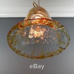 Vintage Italian Murano Glass Rise & Fall Pendant Light Fitting Mazzega