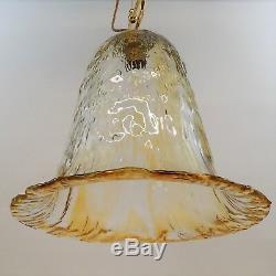 Vintage Italian Murano Glass Rise & Fall Pendant Light Fitting Mazzega