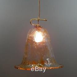 Vintage Italian Murano Glass Rise & Fall Pendant Light Fitting Mazzega