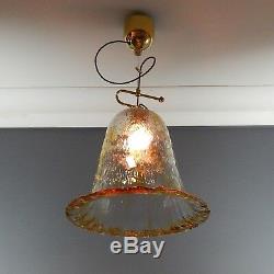 Vintage Italian Murano Glass Rise & Fall Pendant Light Fitting Mazzega