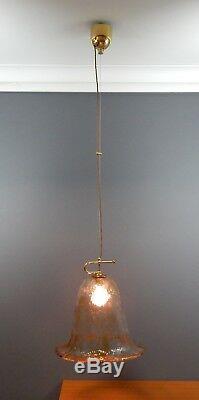 Vintage Italian Murano Glass Rise & Fall Pendant Light Fitting Mazzega