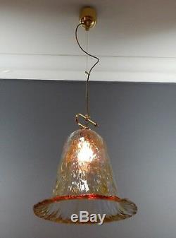 Vintage Italian Murano Glass Rise & Fall Pendant Light Fitting Mazzega