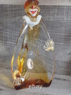 Vintage Italian Murano Glass Venetian JICO Glass Clown 10 Figurine Circus 80.1