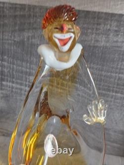 Vintage Italian Murano Glass Venetian JICO Glass Clown 10 Figurine Circus 80.1