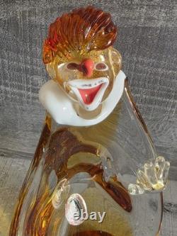 Vintage Italian Murano Glass Venetian JICO Glass Clown 10 Figurine Circus 80.1