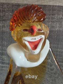 Vintage Italian Murano Glass Venetian JICO Glass Clown 10 Figurine Circus 80.1