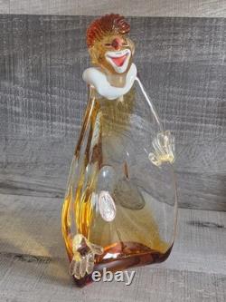 Vintage Italian Murano Glass Venetian JICO Glass Clown 10 Figurine Circus 80.1
