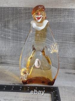 Vintage Italian Murano Glass Venetian JICO Glass Clown 10 Figurine Circus 80.1