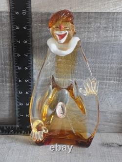 Vintage Italian Murano Glass Venetian JICO Glass Clown 10 Figurine Circus 80.1