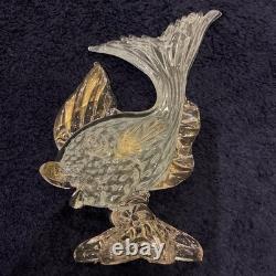 Vintage Italian Murano Hand Blown Glass Fish. Sculpture, 9.5, Art Studio Gold