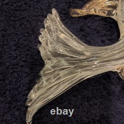 Vintage Italian Murano Hand Blown Glass Fish. Sculpture, 9.5, Art Studio Gold