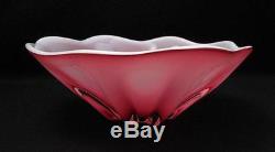 Vintage Italian Murano Pink Cased Art Glass Bowl MID Century Eames Era