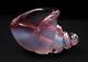 Vintage Italian Murano Seguso Pink Opalescent Alabastro Art Glass Shell Bowl