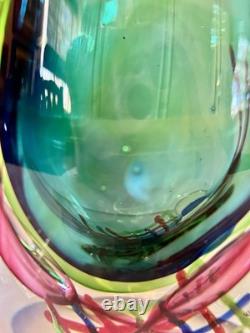Vintage Italian Murano Sommerso Art Glass Vase