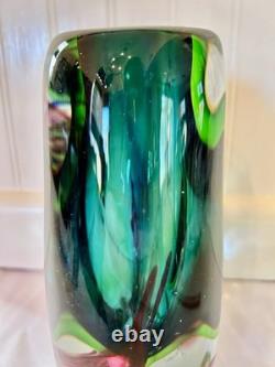 Vintage Italian Murano Sommerso Art Glass Vase