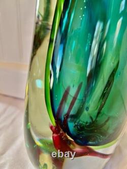 Vintage Italian Murano Sommerso Art Glass Vase