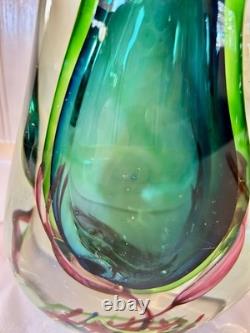 Vintage Italian Murano Sommerso Art Glass Vase