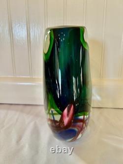Vintage Italian Murano Sommerso Art Glass Vase