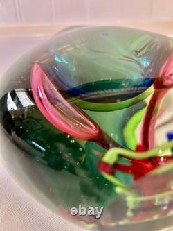 Vintage Italian Murano Sommerso Art Glass Vase