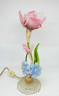 Vintage Italian Murano Venetian art glass 1960's flower lamp