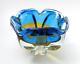 Vintage Italian Murano Yellow & Blue Art Glass Bowl MID Century Eames Era