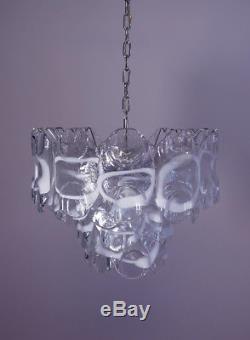 Vintage Italian Murano chandelier lamp in Vistosi style 36 glasses