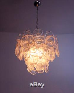 Vintage Italian Murano chandelier lamp in Vistosi style 36 glasses
