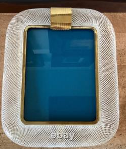 Vintage Italian Murano glass picture frame With filigree glass design 1950's