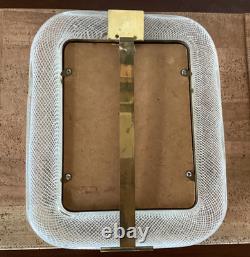 Vintage Italian Murano glass picture frame With filigree glass design 1950's