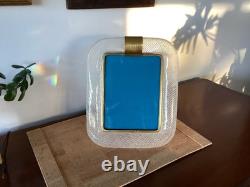 Vintage Italian Murano glass picture frame With filigree glass design 1950's