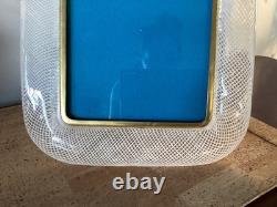 Vintage Italian Murano glass picture frame With filigree glass design 1950's